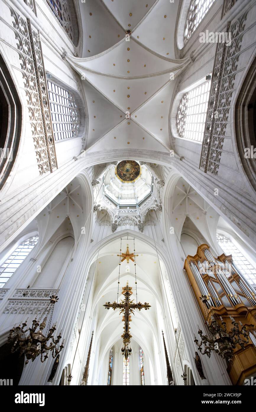 Vue intérieure, Cathédrale notre-Dame, cathédrale notre-Dame, Anvers, Flandre, Belgique, Europe Banque D'Images