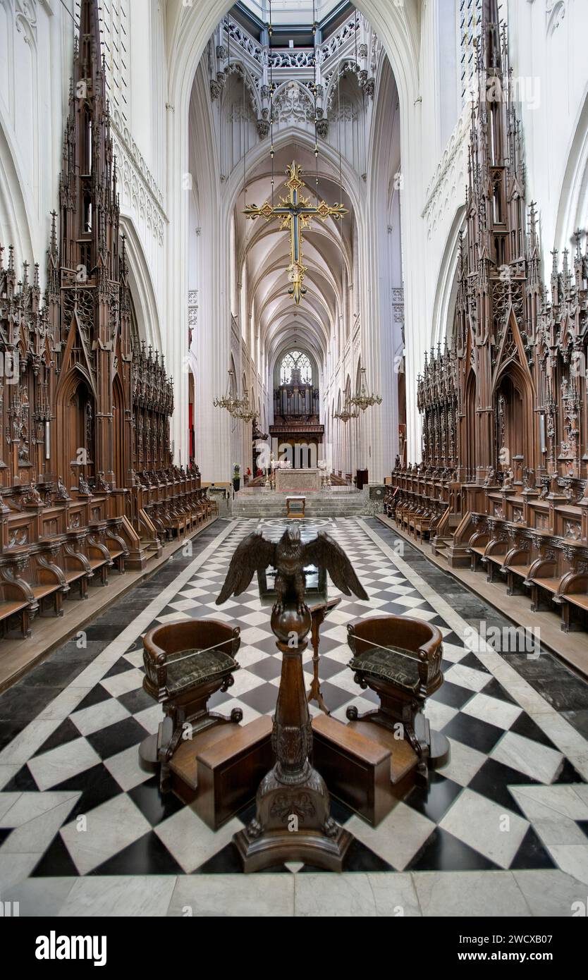 Vue intérieure, Cathédrale notre-Dame, cathédrale notre-Dame, Anvers, Flandre, Belgique, Europe Banque D'Images