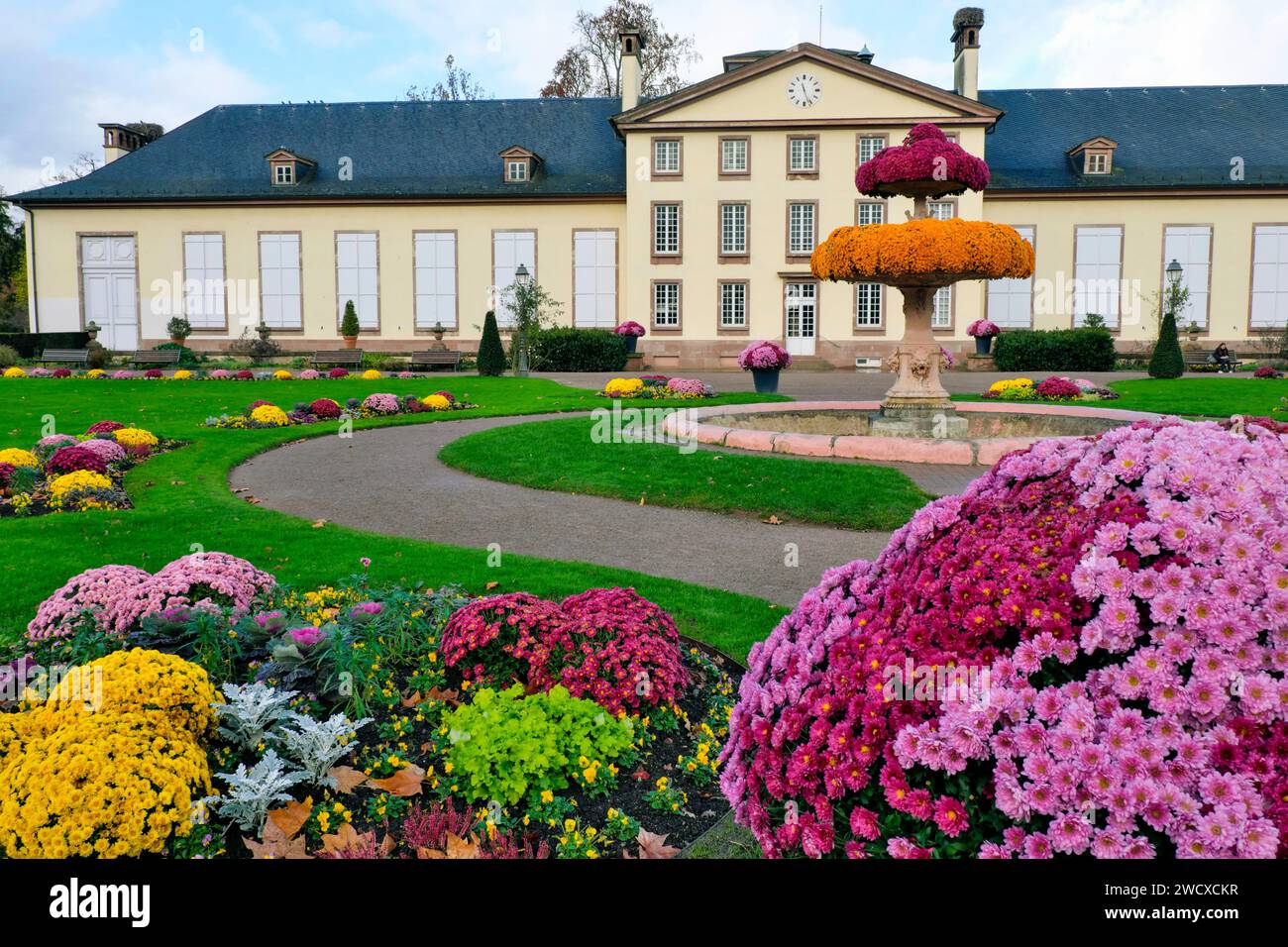 France, Bas Rhin, Strasbourg, Neustadt inscrit au patrimoine mondial de l'UNESCO, Parc de l'Orangerie, pavillon Joséphine, façade sud-est Banque D'Images