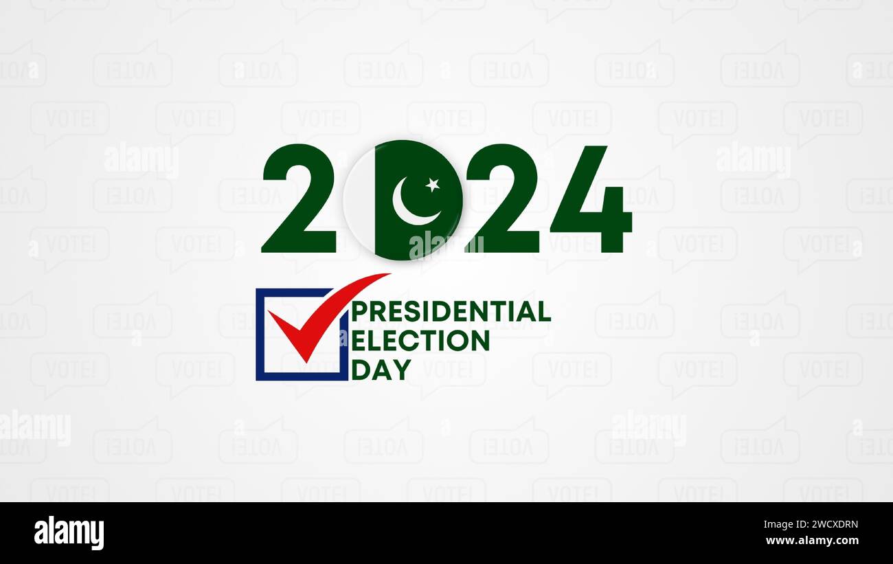 pakistan élection présidentielle 2024 concept, démocratie, drapeau. Illustration de l'icône Vector Illustration de Vecteur