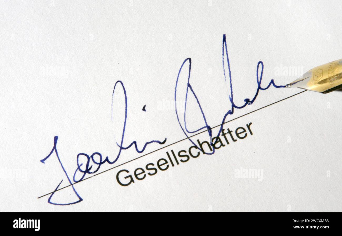 Unterschrift Gesellschafter, Deutschland, BLF *** Signature de l'actionnaire, Allemagne, BLF BL012269 Banque D'Images