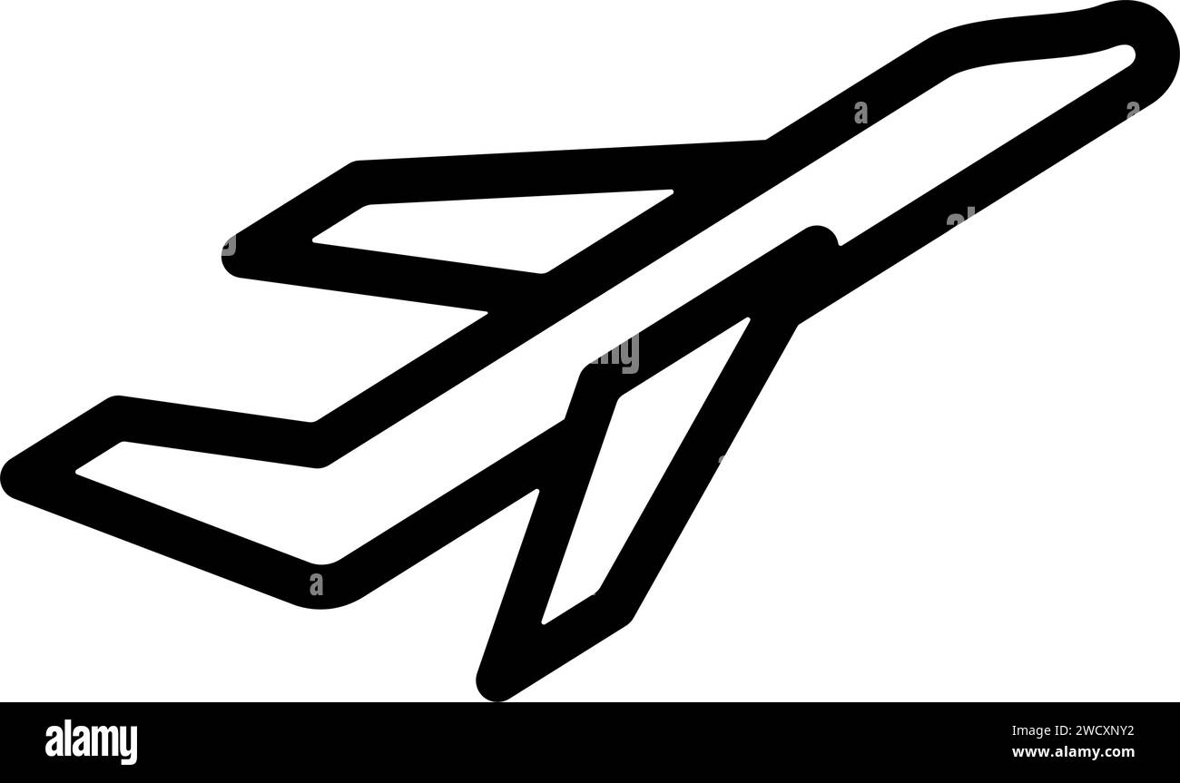 Icône de décollage d'avion. Illustration vectorielle de contour Illustration de Vecteur