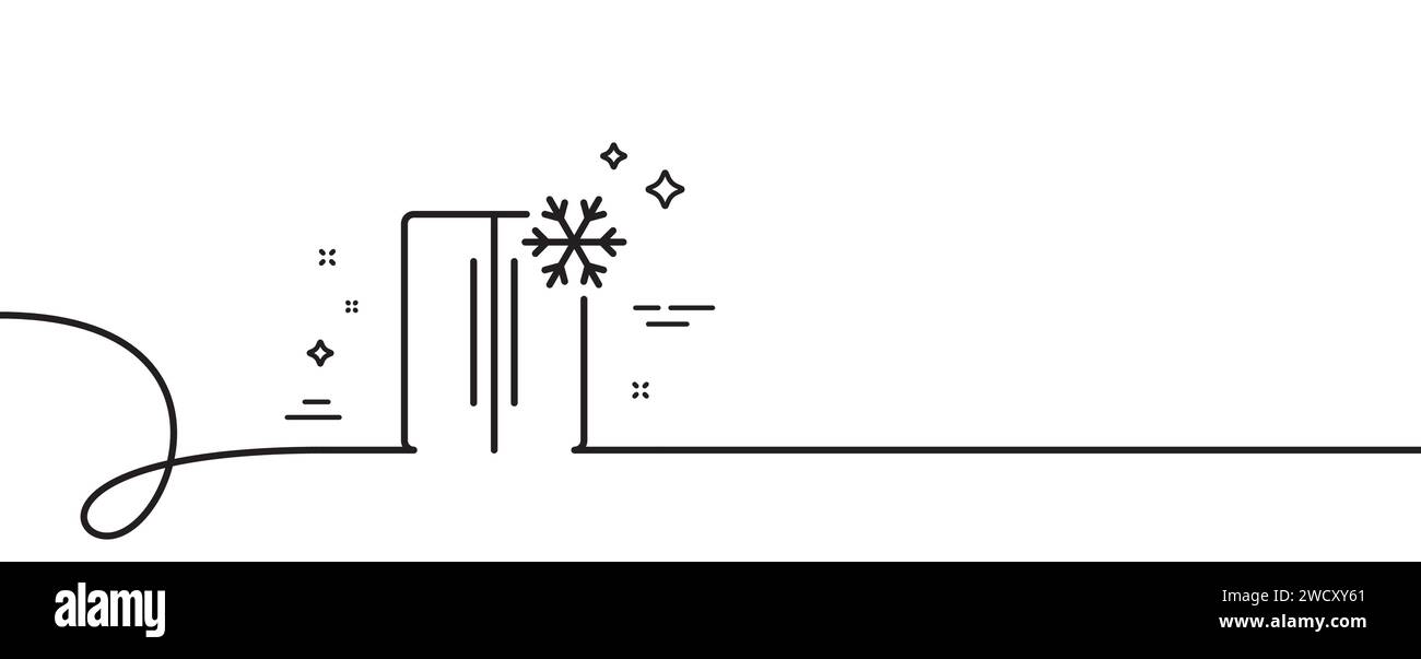 Icône de ligne de réfrigérateur à deux chambres. Réfrigérateur avec signe de flocon de neige. Ligne continue avec boucle. Vecteur Illustration de Vecteur