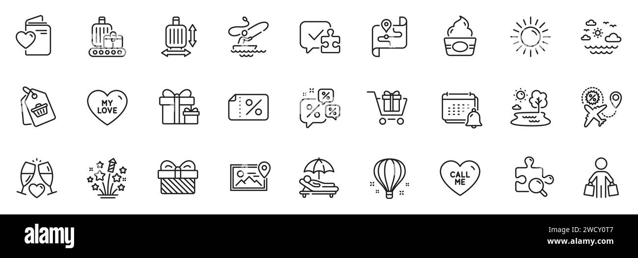 Les icônes sont regroupées sous forme d'icônes carte, vente de vol et My love line. Pour l'application Web. Vecteur Illustration de Vecteur