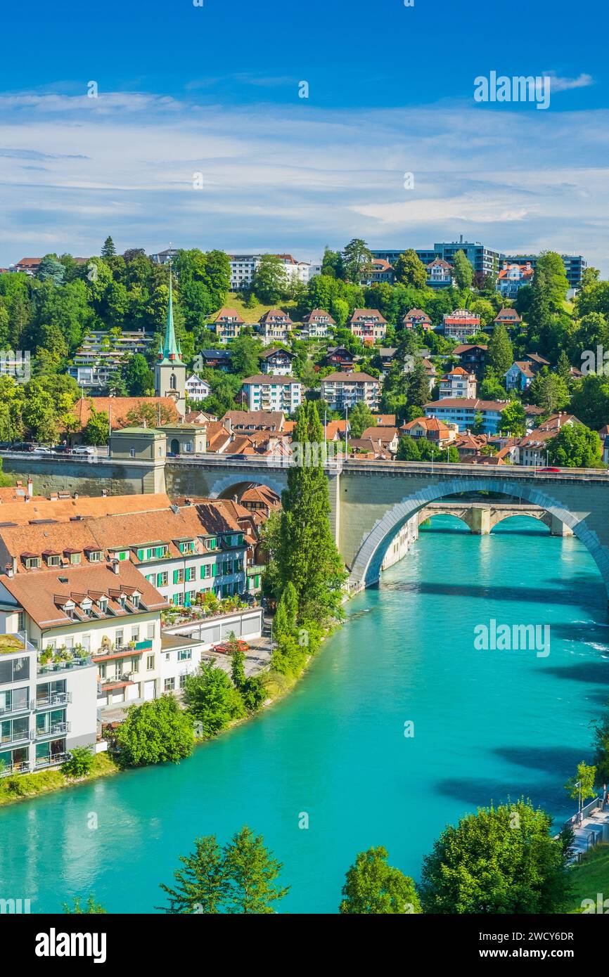 Rivière Aare et paysage urbain de la vieille ville de Berne, Suisse Banque D'Images