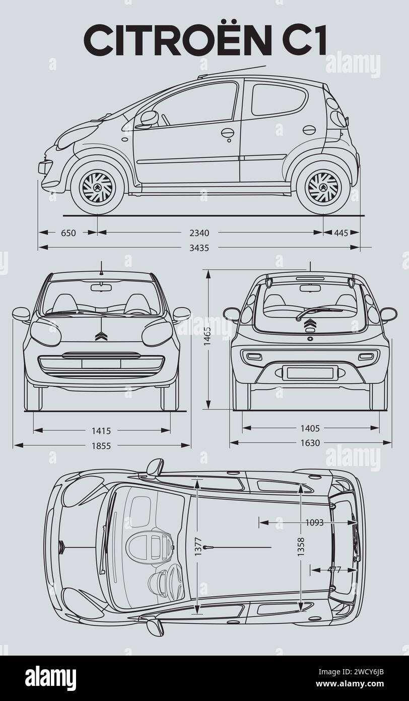 Modèle de voiture Citroen C1 2006 Illustration de Vecteur