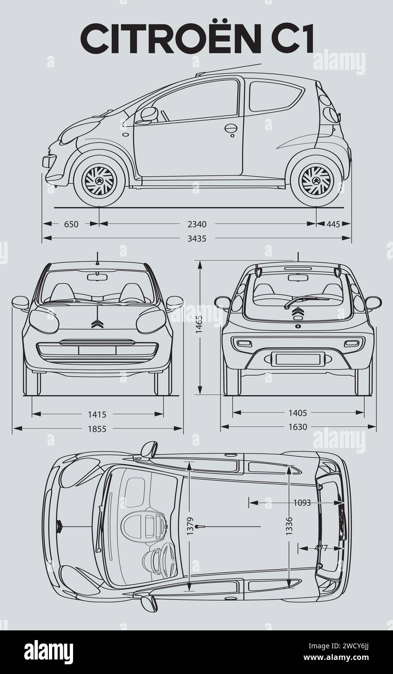Modèle de voiture Citroen C1 2006 Illustration de Vecteur