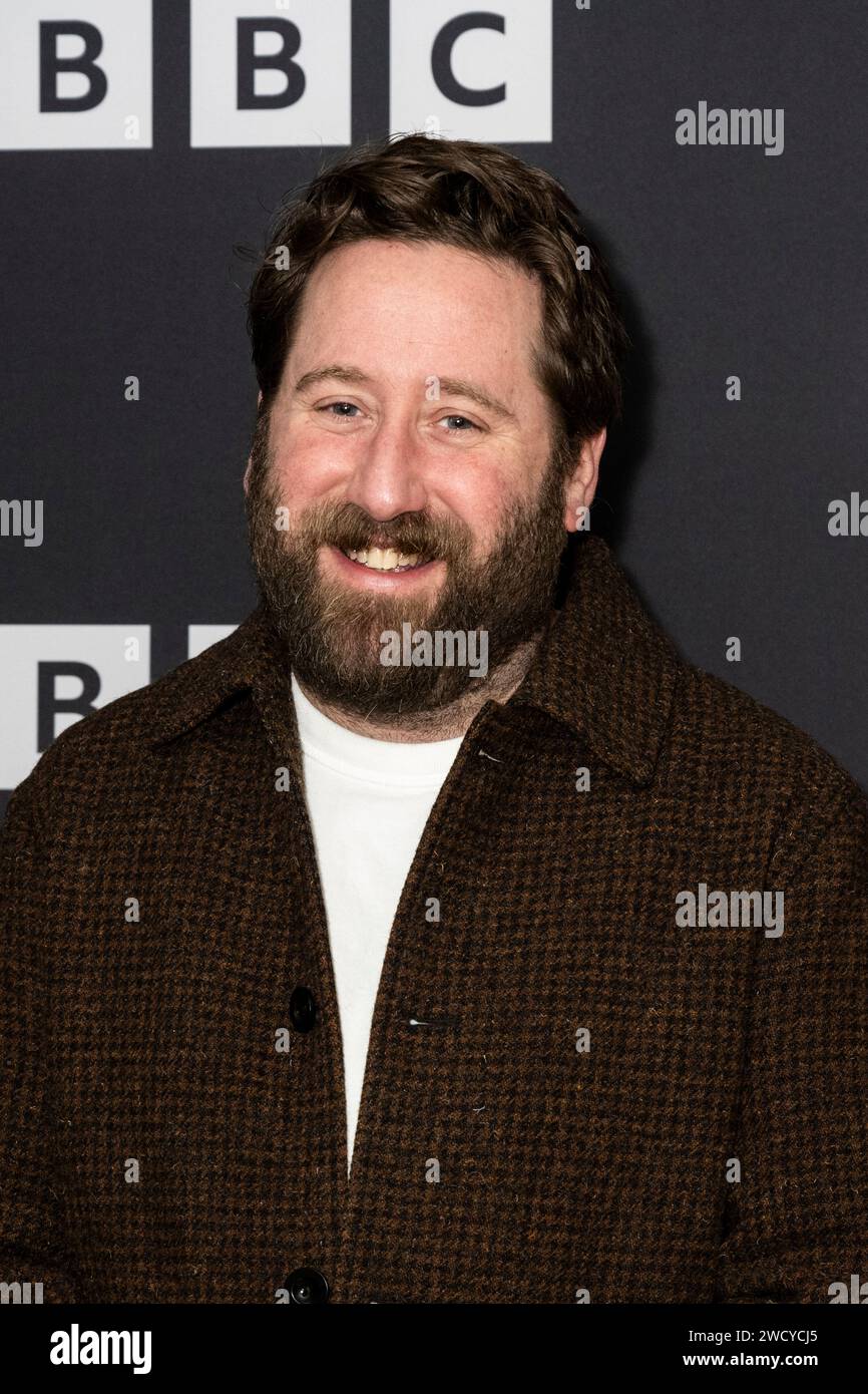 Londres, Royaume-Uni. 17 janvier 2024. Jim Howick lors d'un photocall au Curzon Bloomsbury pour le lancement de la deuxième série de l'émission de comédie BBC One, Here We Go. Crédit : Stephen Chung / EMPICS / Alamy Live News Banque D'Images