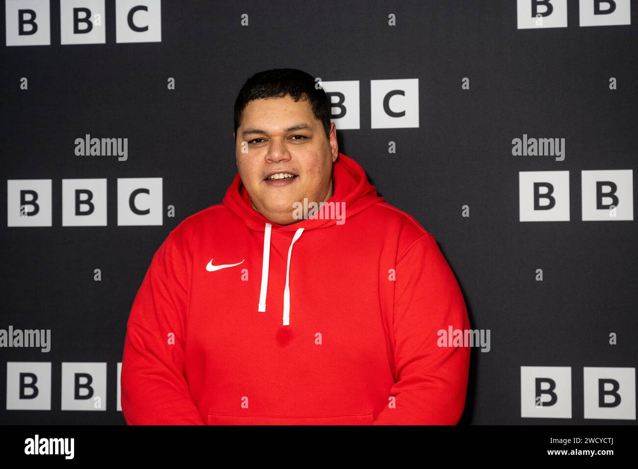 Londres, Royaume-Uni. 17 janvier 2024. Ed Kear lors d'un photocall au Curzon Bloomsbury pour le lancement de la deuxième série de l'émission de comédie BBC One, Here We Go. Crédit : Stephen Chung / EMPICS / Alamy Live News Banque D'Images