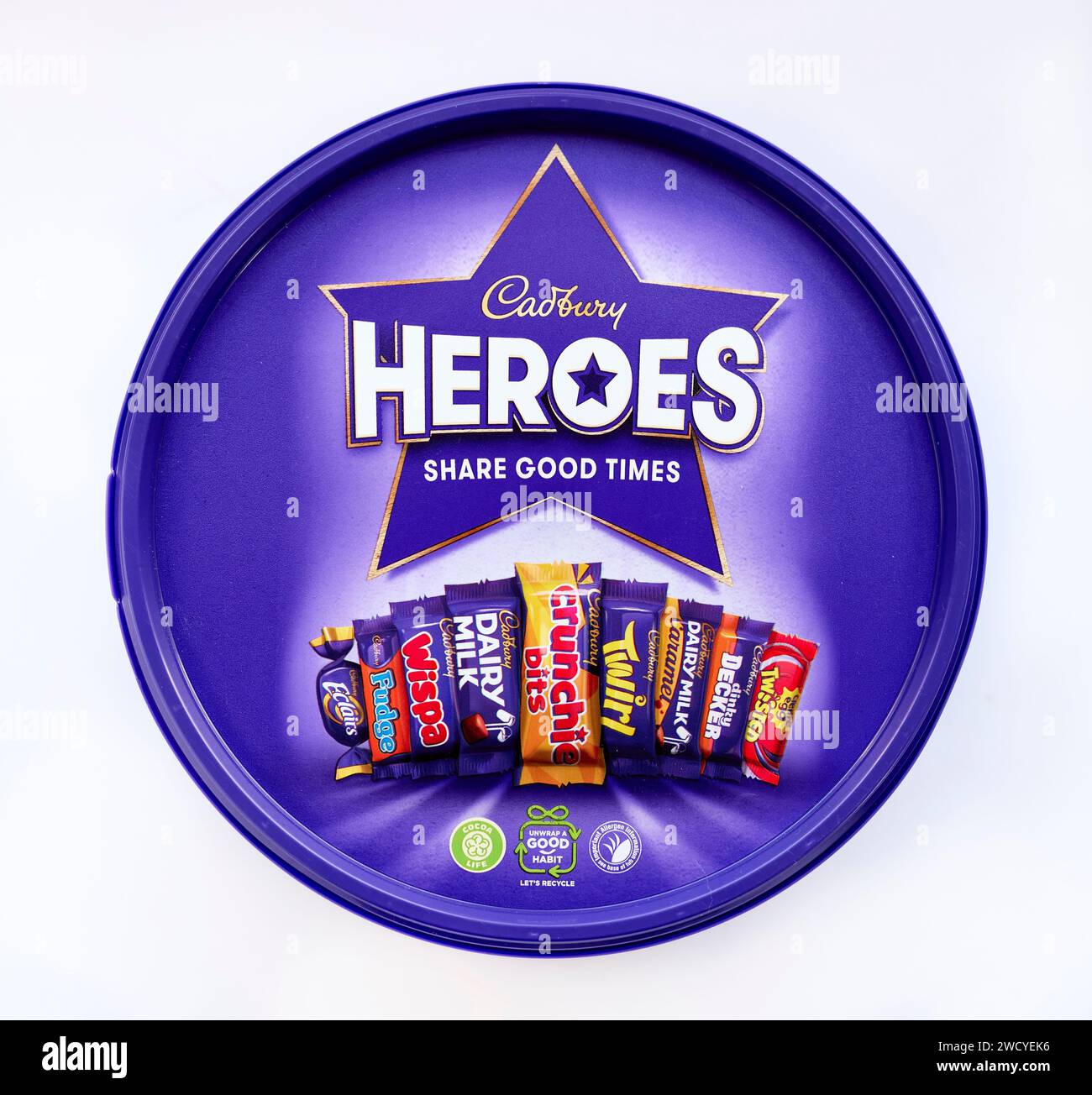Boîte de bonbons Cadbury Heroes Banque D'Images