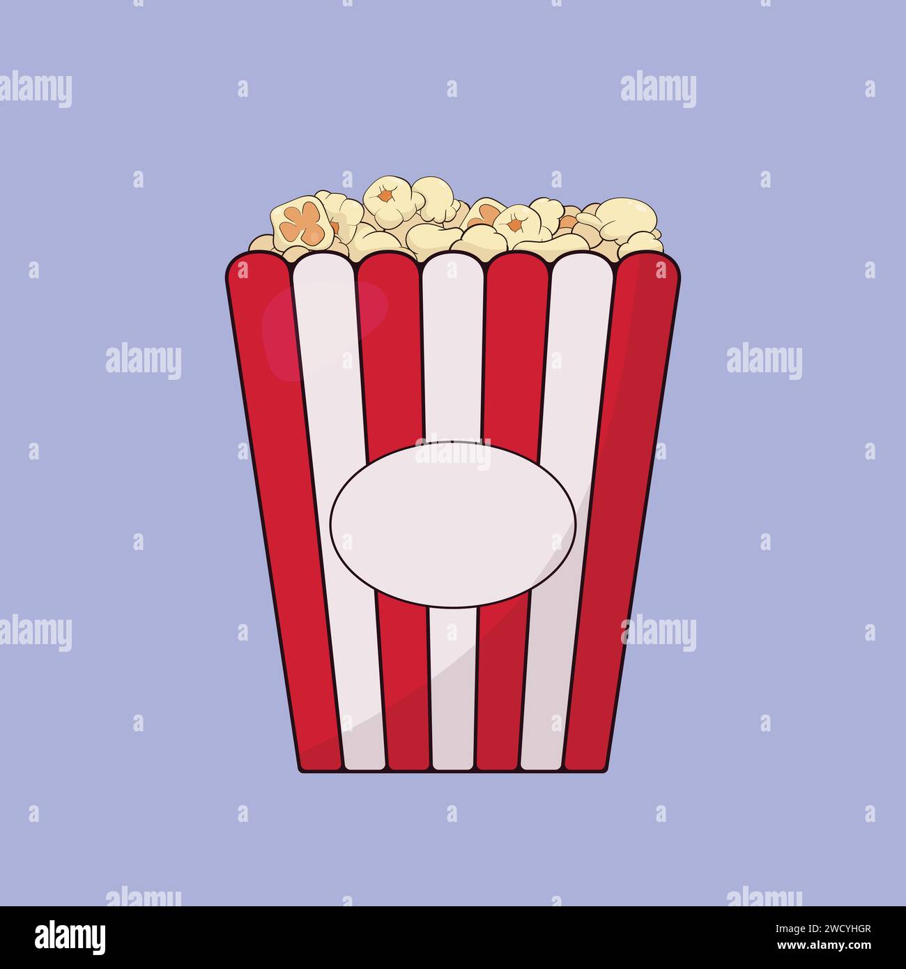 Popcorn Box Vector Illustration icône Popcorn Illustration de Vecteur