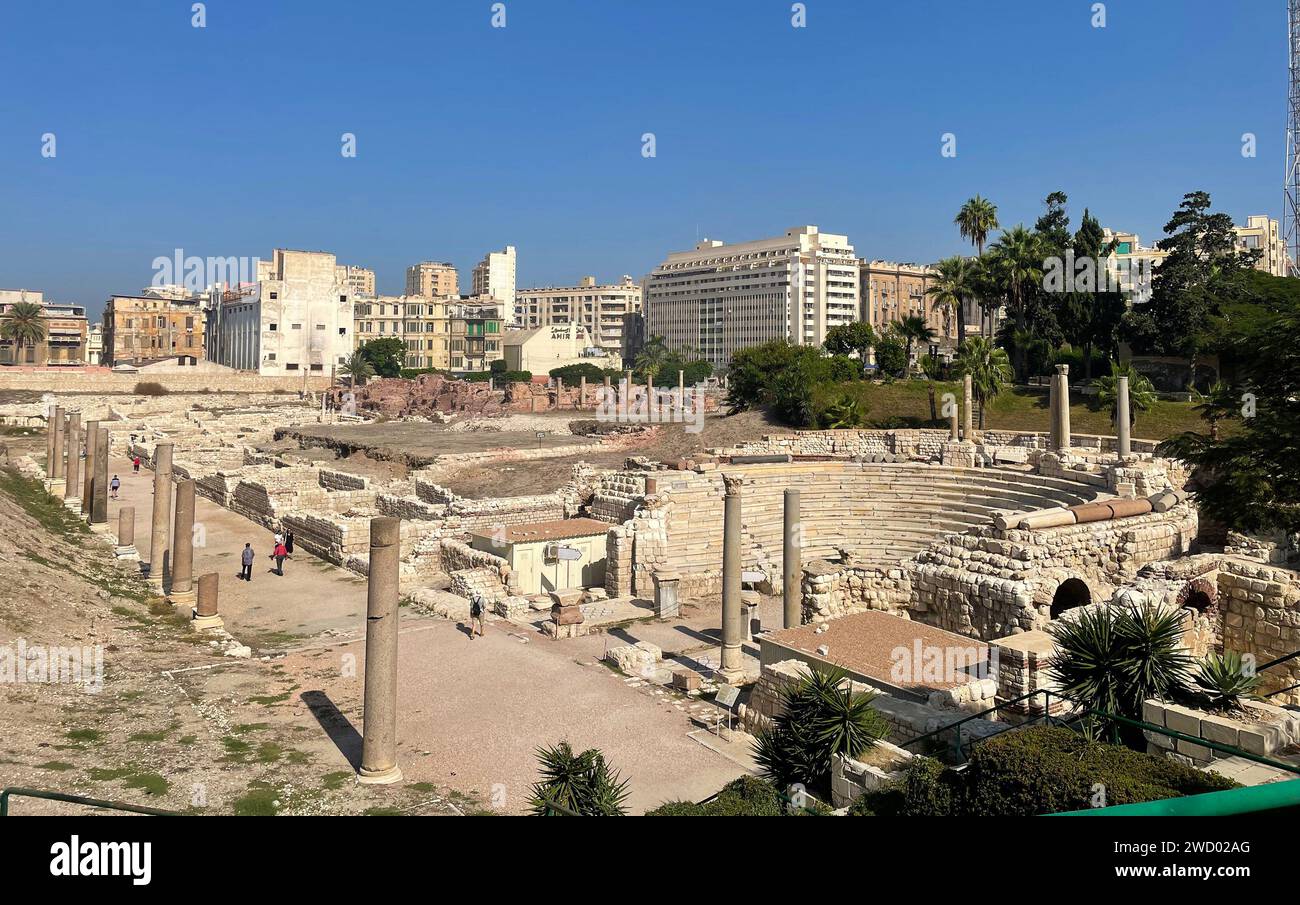 FORUM ROMAIN, Alexandrie, Egypte. Photo : Tony Gale Banque D'Images