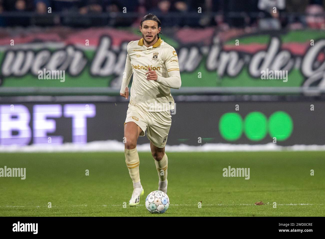 Nijmegen, pays-Bas. 17 janvier 2024. NIJMEGEN, Stadium de Goffert, 17-01-2024, saison 2023/2024, Dutch Toto KNVB Beker. Au cours du match NEC - Go Ahead Eagles (coupe), résultat final 2-1, GA Eagles joueur Willum Thor Willumsson crédit : Pro Shots/Alamy Live News Banque D'Images