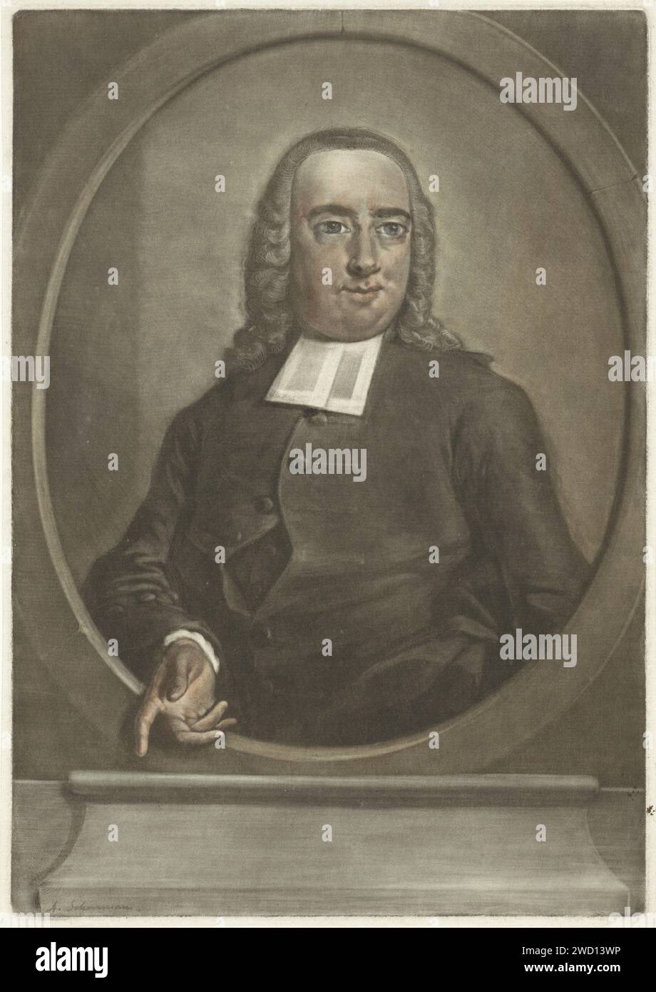 Portrait du pasteur Willem Lodewijk Pielat, Aert Schouman, 1748 - 1792 imprimer le papier de la Haye Banque D'Images
