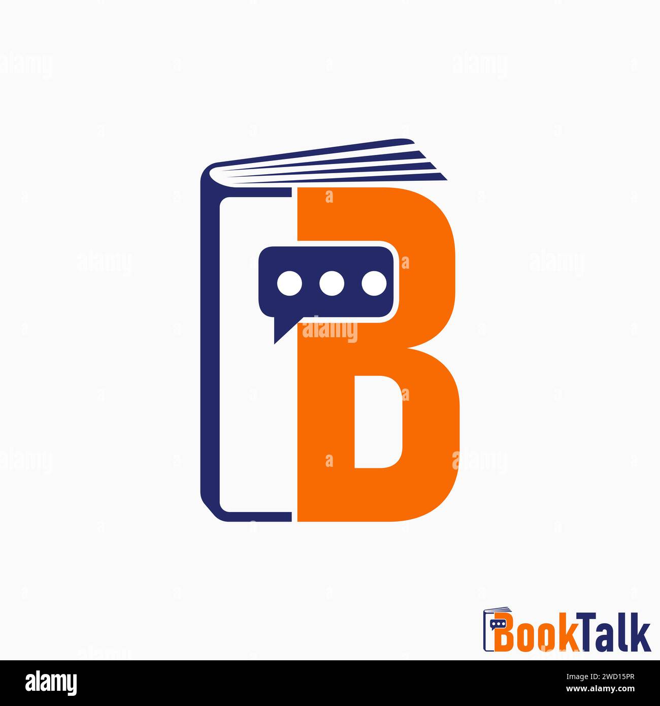 Logo design concept graphique créatif abstrait premium stock vector unique lettre initiale B police avec livre épais. Éducation typographique liée au monogramme Illustration de Vecteur