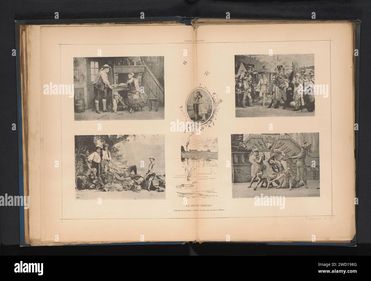 Cinq enregistrements du Théâtre de la Gaite dans le petit Poucet, Félix Nadar, c. 1880 - c. 1886 impression photomécanique en bloc de théâtre, représentation théâtrale Paris Banque D'Images
