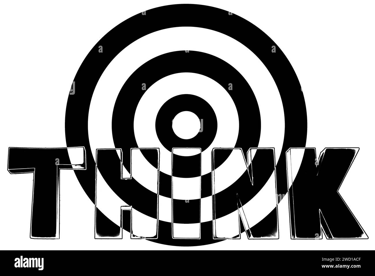 Concept cible, penser à gagner, penser différemment, atteindre la cible, stratégie d'objectif, visez, démarquez-vous de la foule, idée créative, réussite commerciale, réalisation Banque D'Images