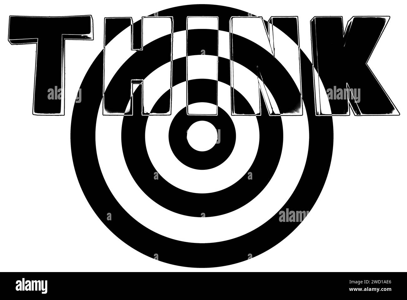 Concept cible, penser à gagner, penser différemment, atteindre la cible, stratégie d'objectif, visez, démarquez-vous de la foule, idée créative, réussite commerciale, réalisation Banque D'Images