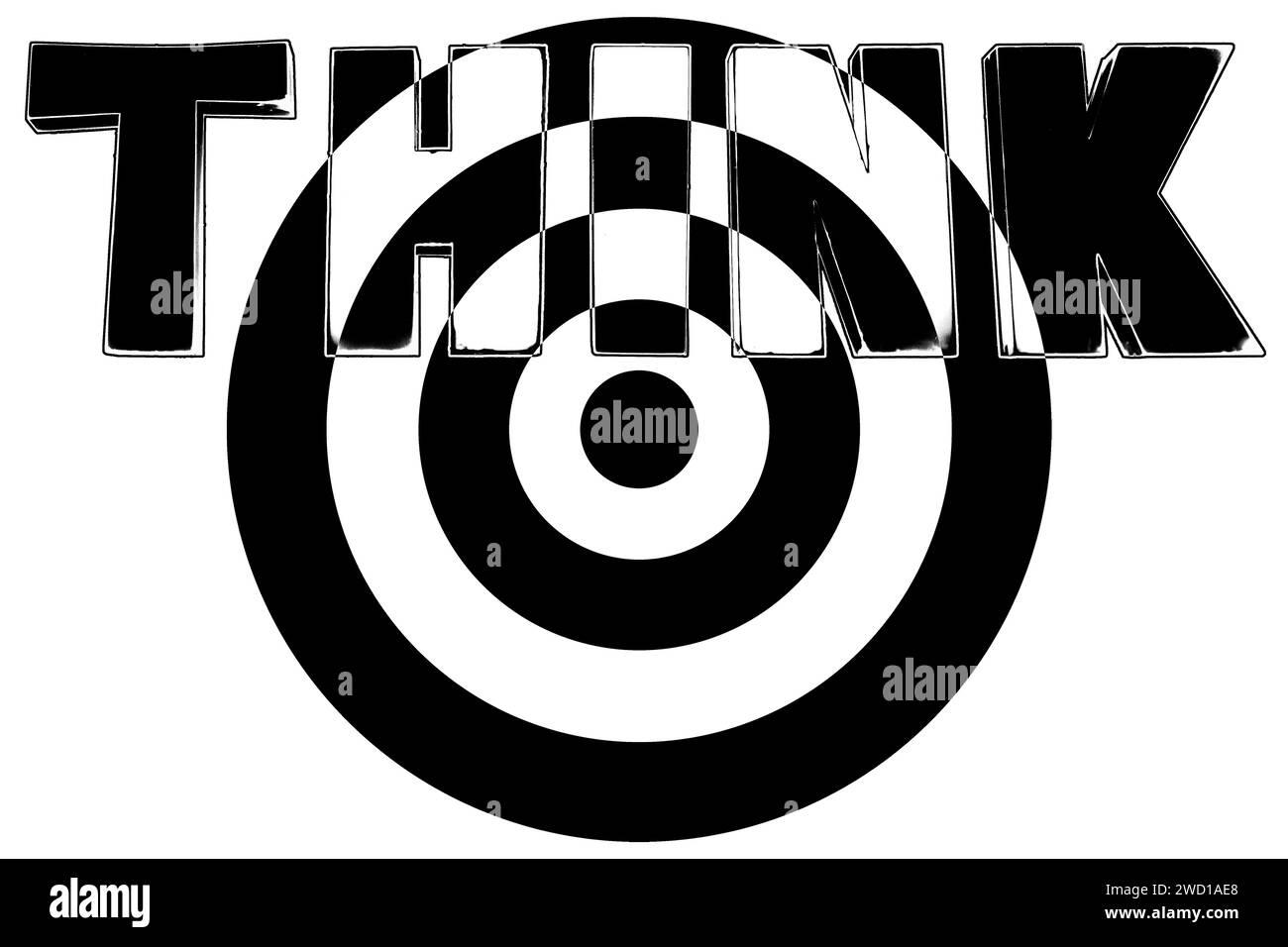 Concept cible, penser à gagner, penser différemment, atteindre la cible, stratégie d'objectif, visez, démarquez-vous de la foule, idée créative, réussite commerciale, réalisation Banque D'Images