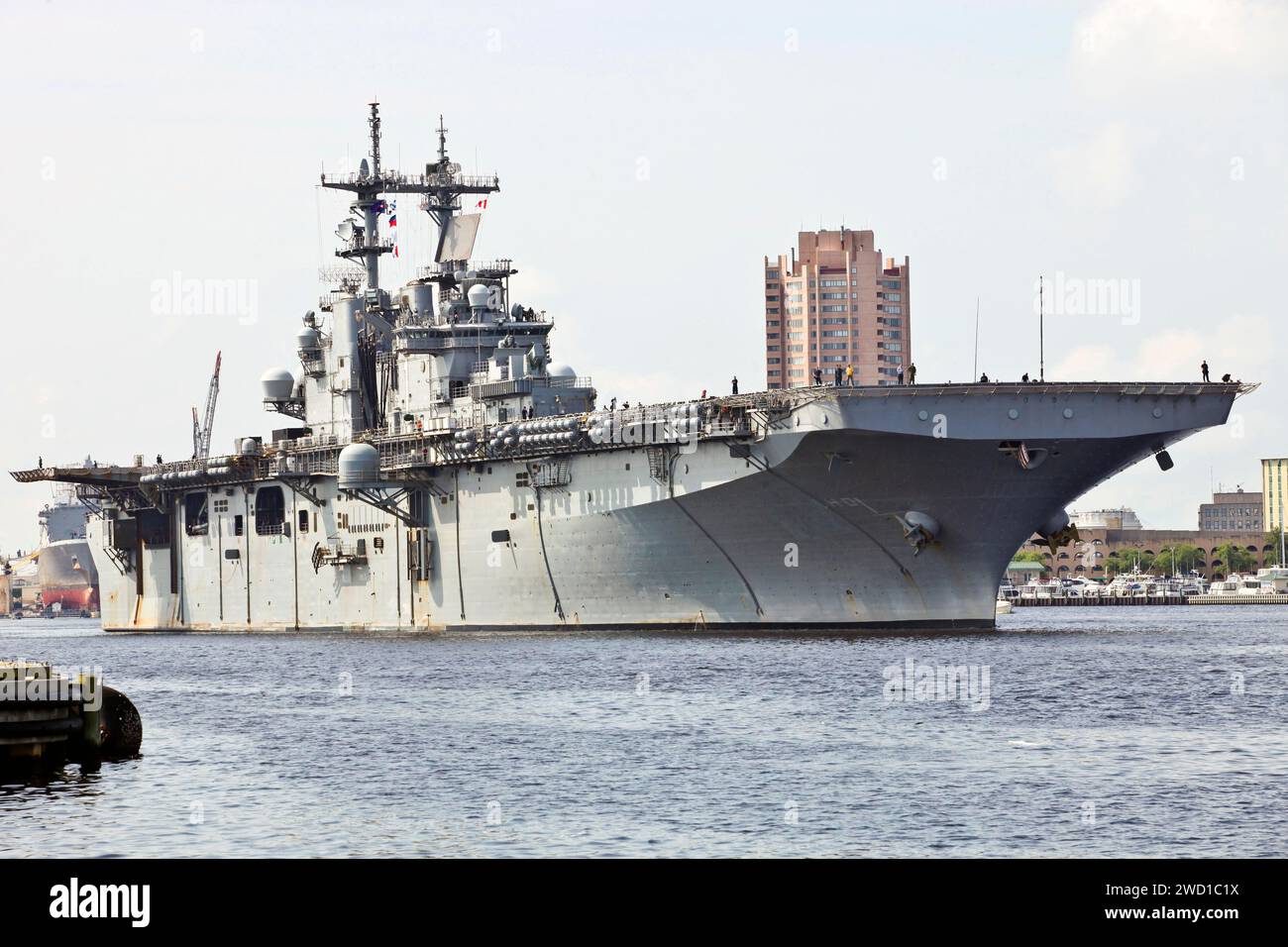 Navire d'assaut amphibie USS Wasp, Norfolk, Virginie. Banque D'Images