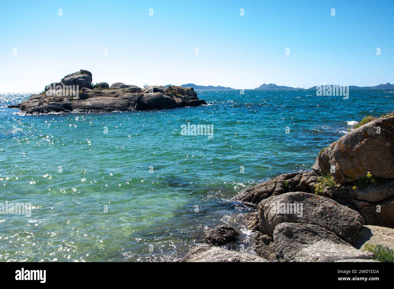 La plage de Samil à Vigo en Galice, Espagne Banque D'Images
