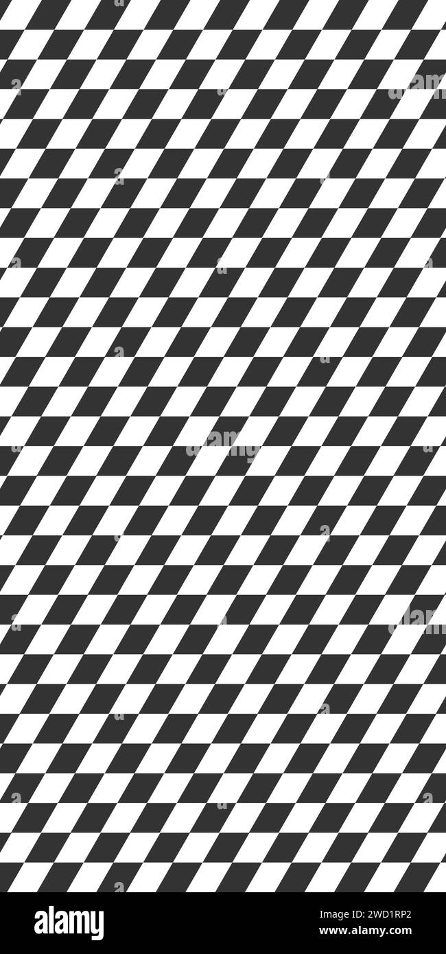 Texture de drapeau de course verticale. Fond de carrés noirs et blancs à carreaux inclinés. Compétition de voitures de sport de rallye, motosport, imprimé motocross. Incliné Illustration de Vecteur