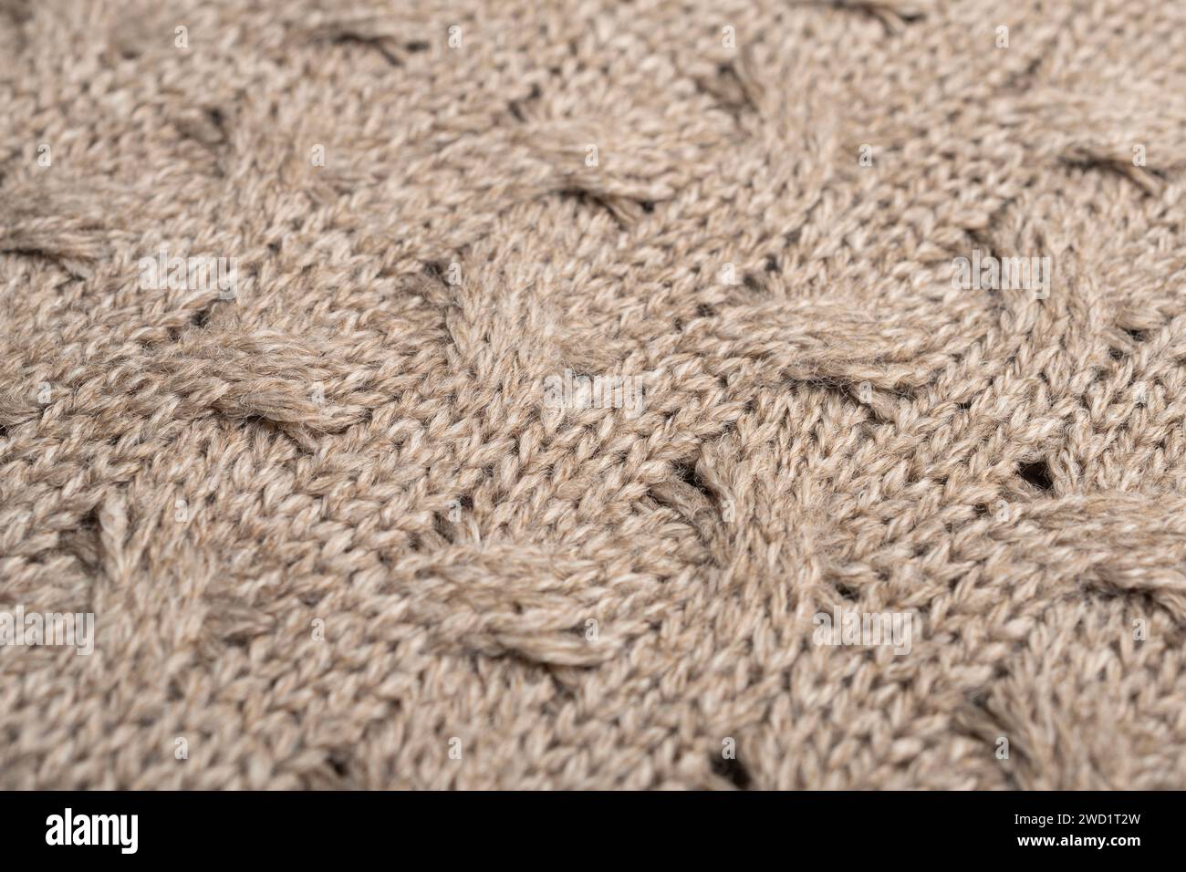 Détail de la fabrication tissée d'un pull en laine fait à la main Banque D'Images