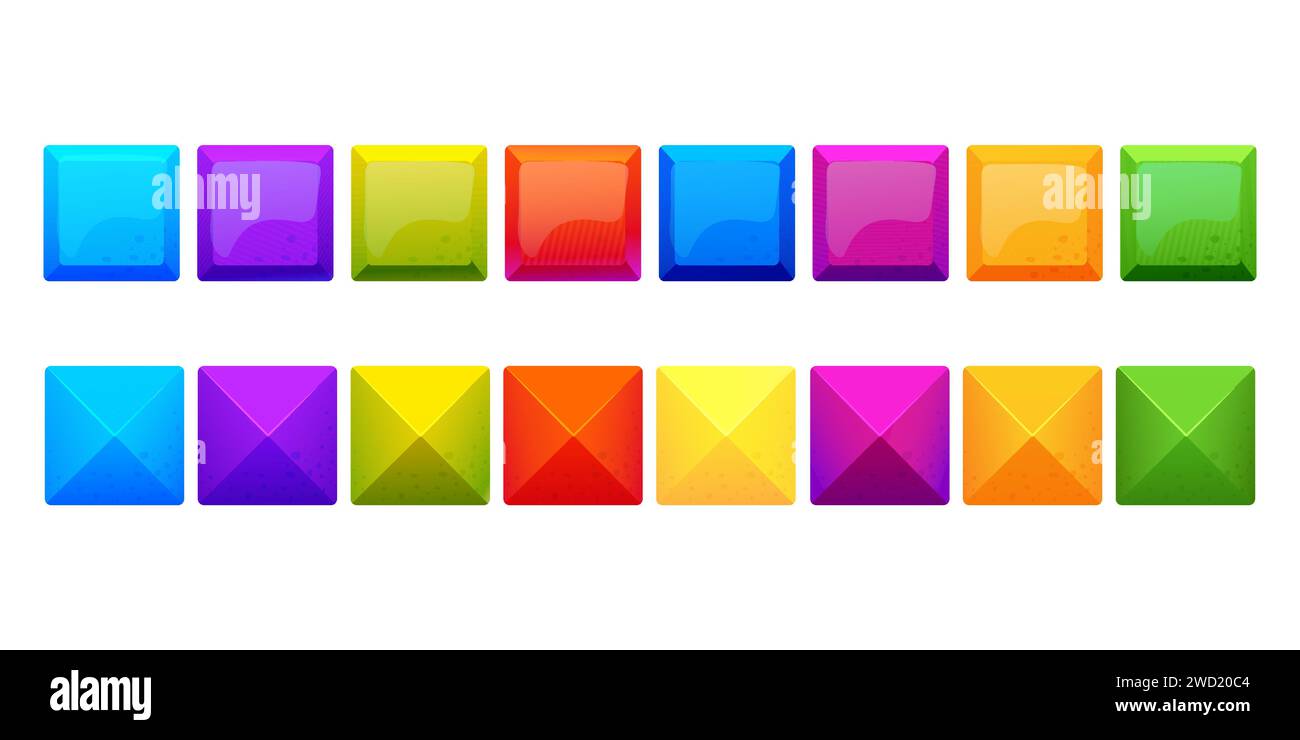 Jeu de briques, blocs colorfull, puzzle dans le style de bande dessinée isolé sur fond blanc. Formes créatives détaillées. Illustration vectorielle Illustration de Vecteur