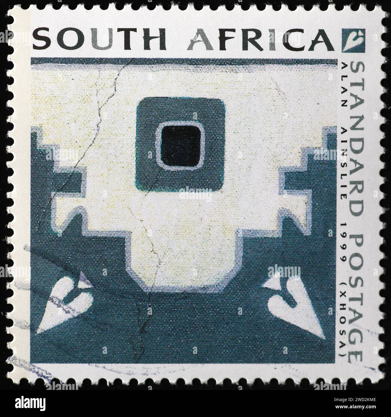 Motifs sud-africains indigènes sur timbre-poste Banque D'Images