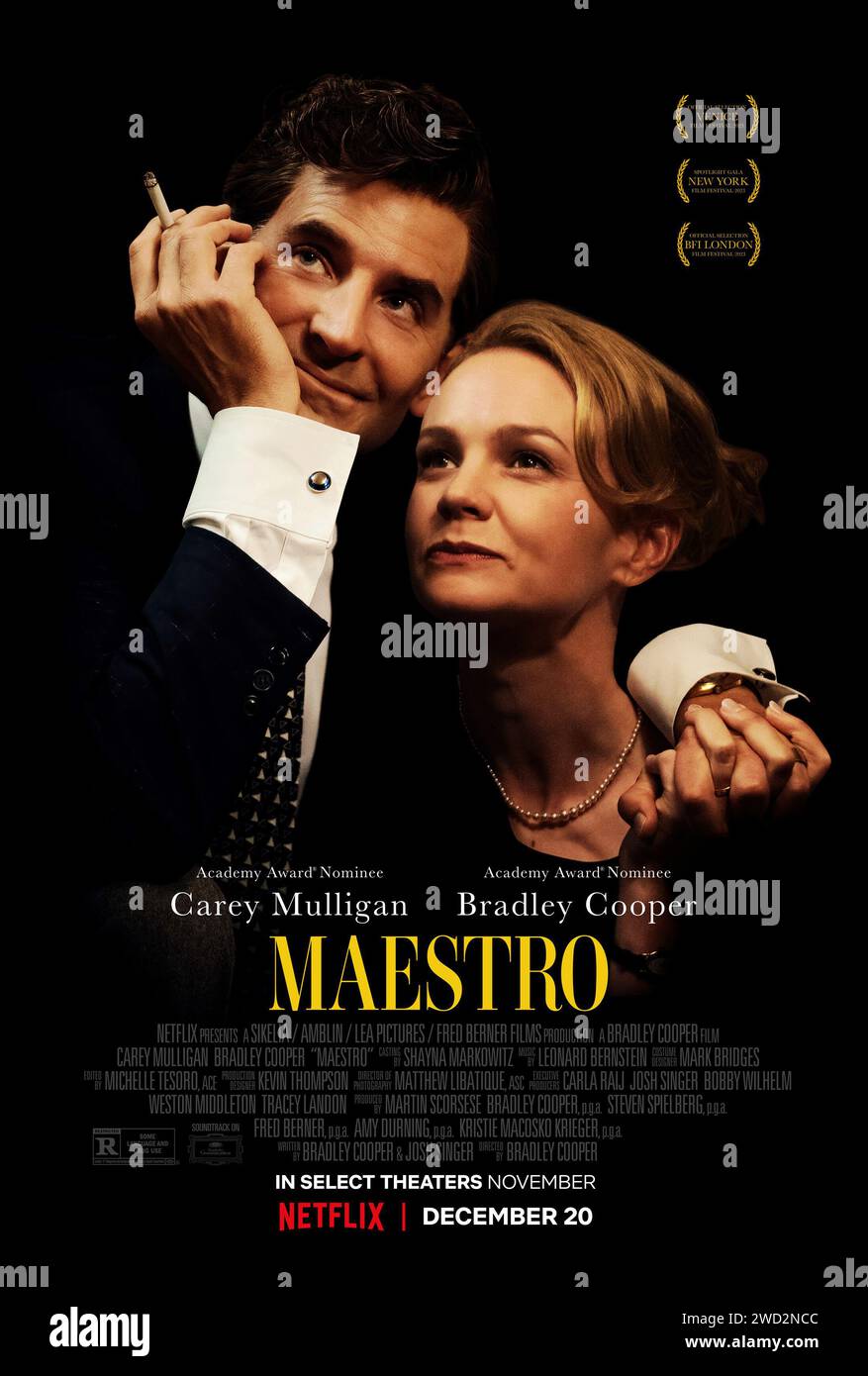 Affiche de film Maestro Bradley Cooper & Carey Mulligan Banque D'Images