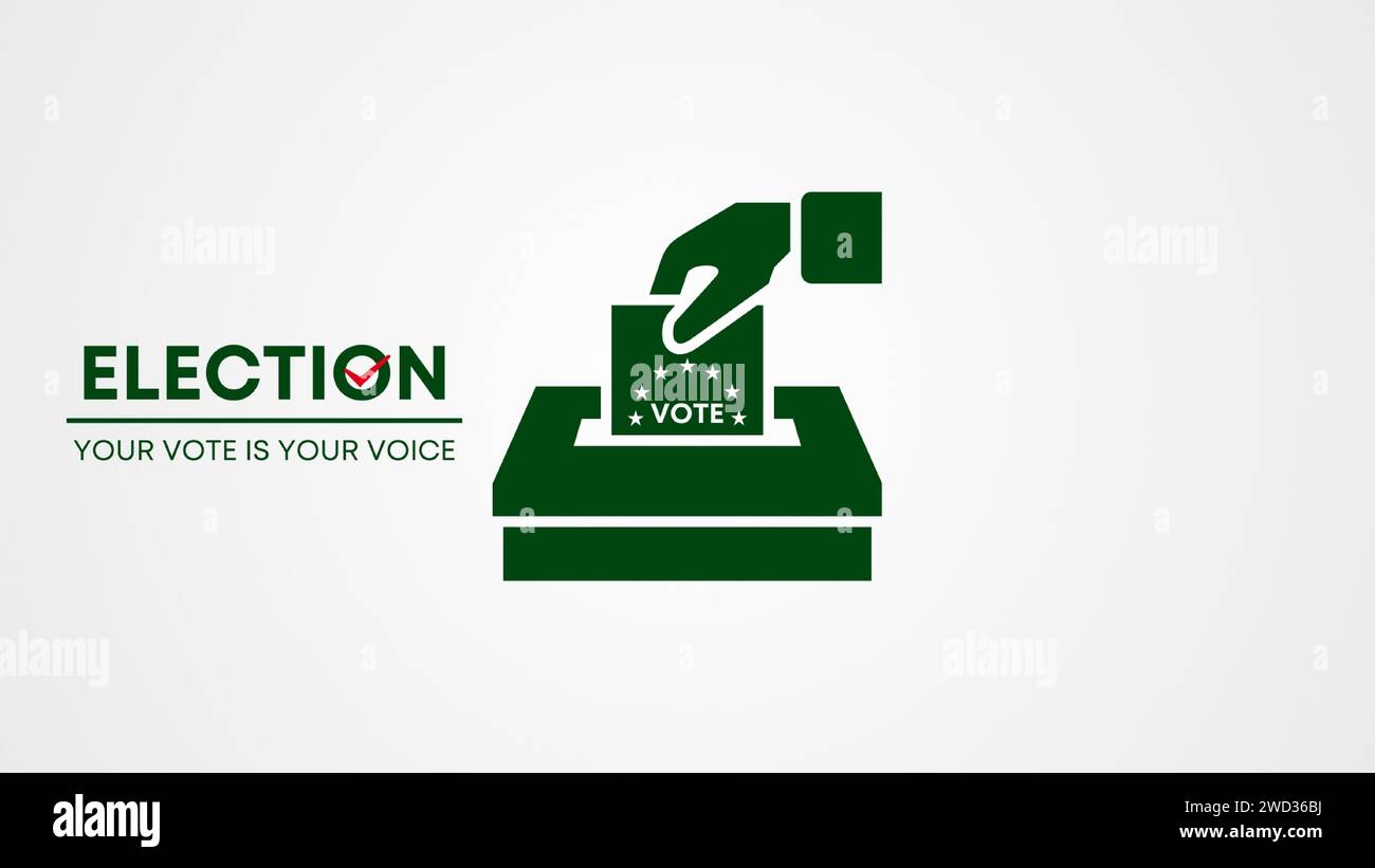Vote urne. les gens mettent le vote papier dans la boîte. Concept électoral. Démocratie, liberté d'expression, justice, vote et opinion. Référendum Illustration de Vecteur
