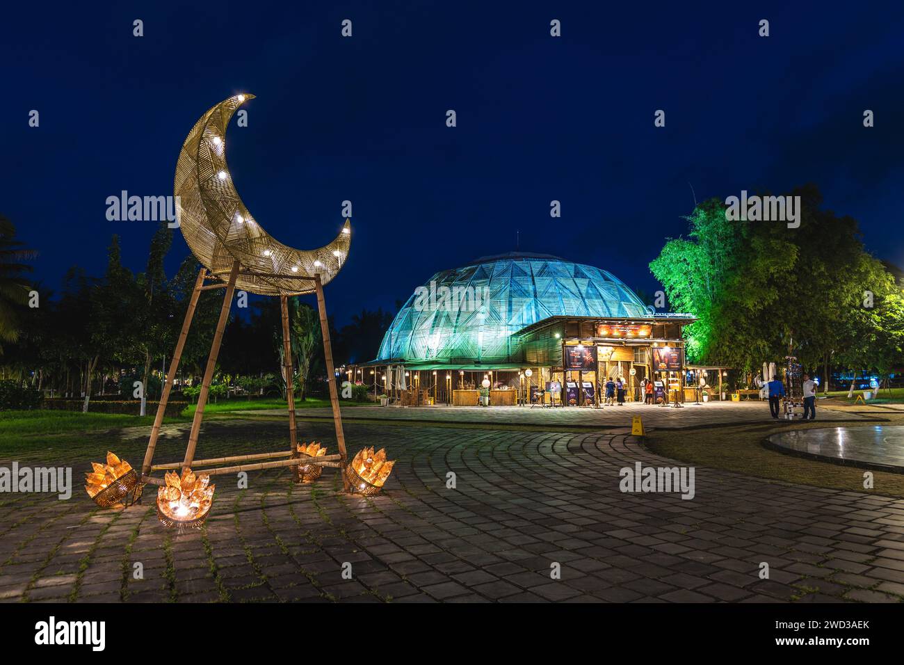 14 janvier 2024 : Centre Hoi an Lune pour les arts de la scène situé dans l'ancienne ville de Hoian, Vietnam. C'est le seul théâtre de bambou au Vietnam et est un Banque D'Images