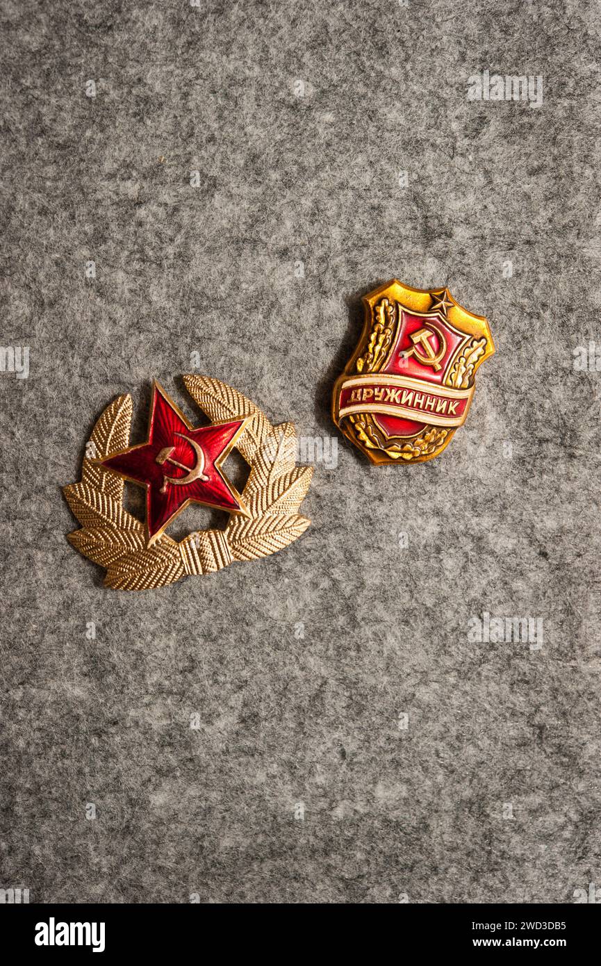 Pins communistes de l'URSS Banque D'Images