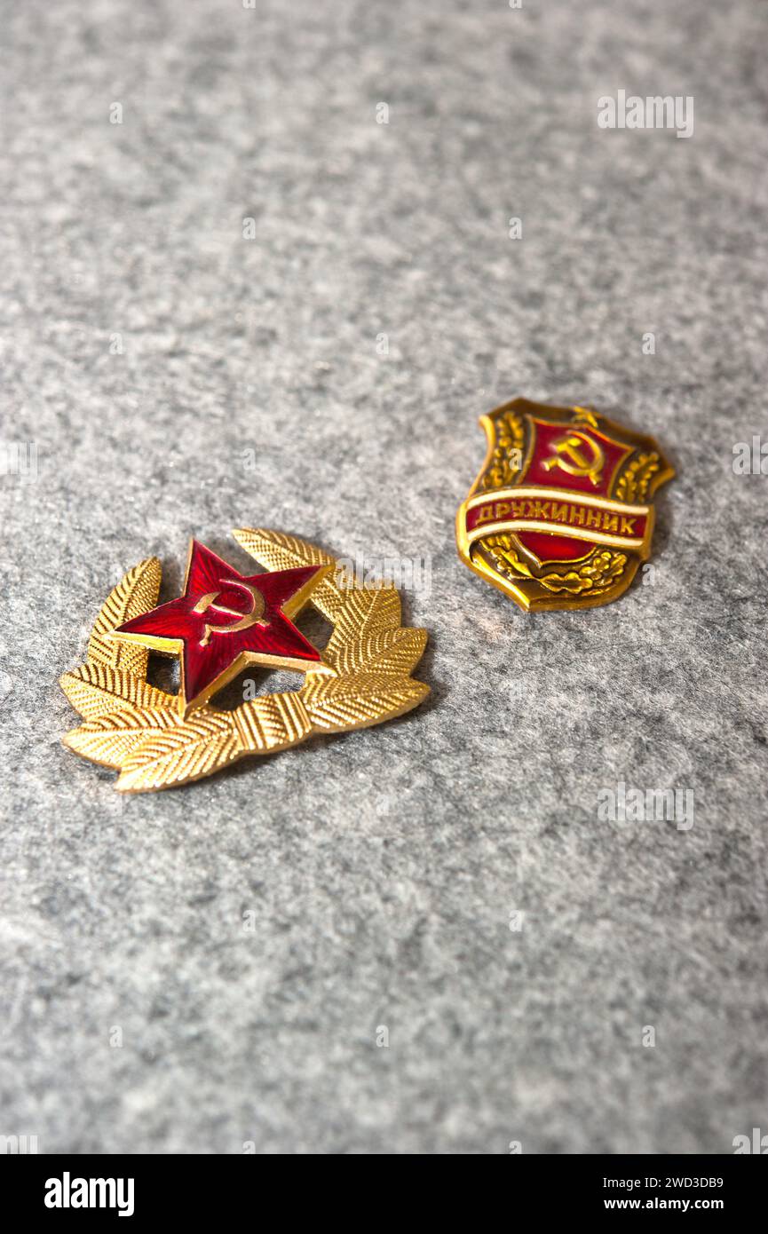 Pins communistes de l'URSS Banque D'Images