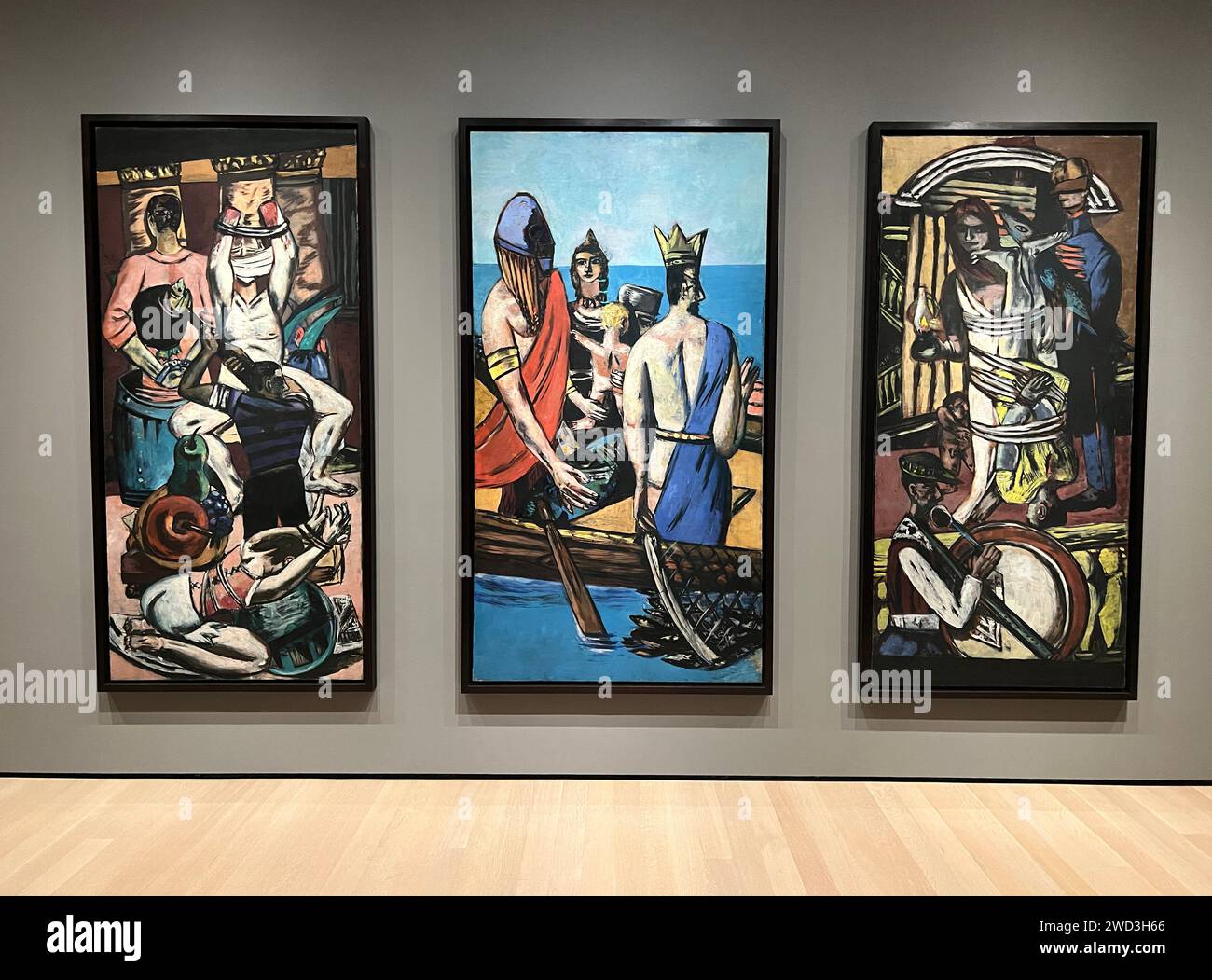 Max Beckman:, allemand, 1884-1950. Départ, 1932-35, trois panneaux, huile sur toile. Musée d'Art moderne, New York. Banque D'Images