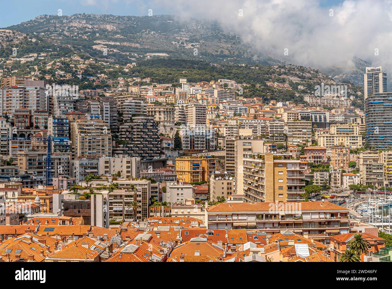 Vue sur la ville de Monte Carlo à Monaco Banque D'Images