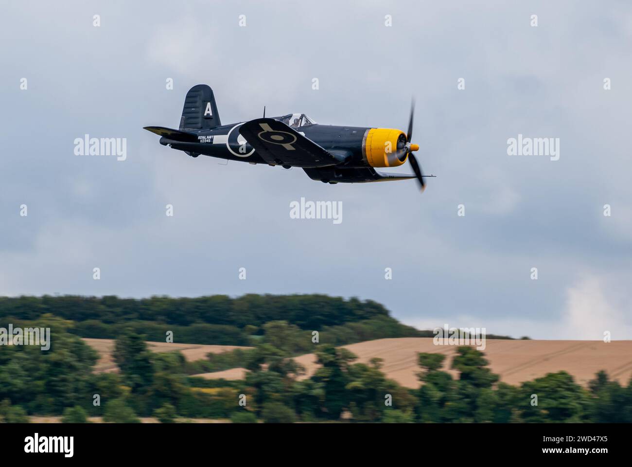 Avion de chasse WW2 de Corsair. Goodyear FG-1D Corsair 130-A G-FGID Royal Navy KD345 Fleet Air Arm Banque D'Images