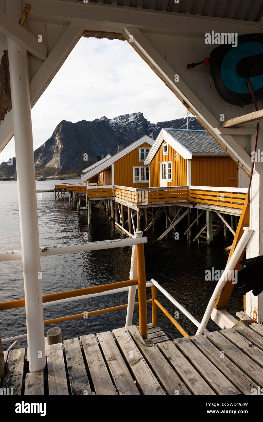 Maisons colorées en Norvège Banque D'Images