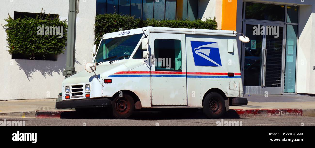 USPS United States postal Service van de livraison Banque D'Images