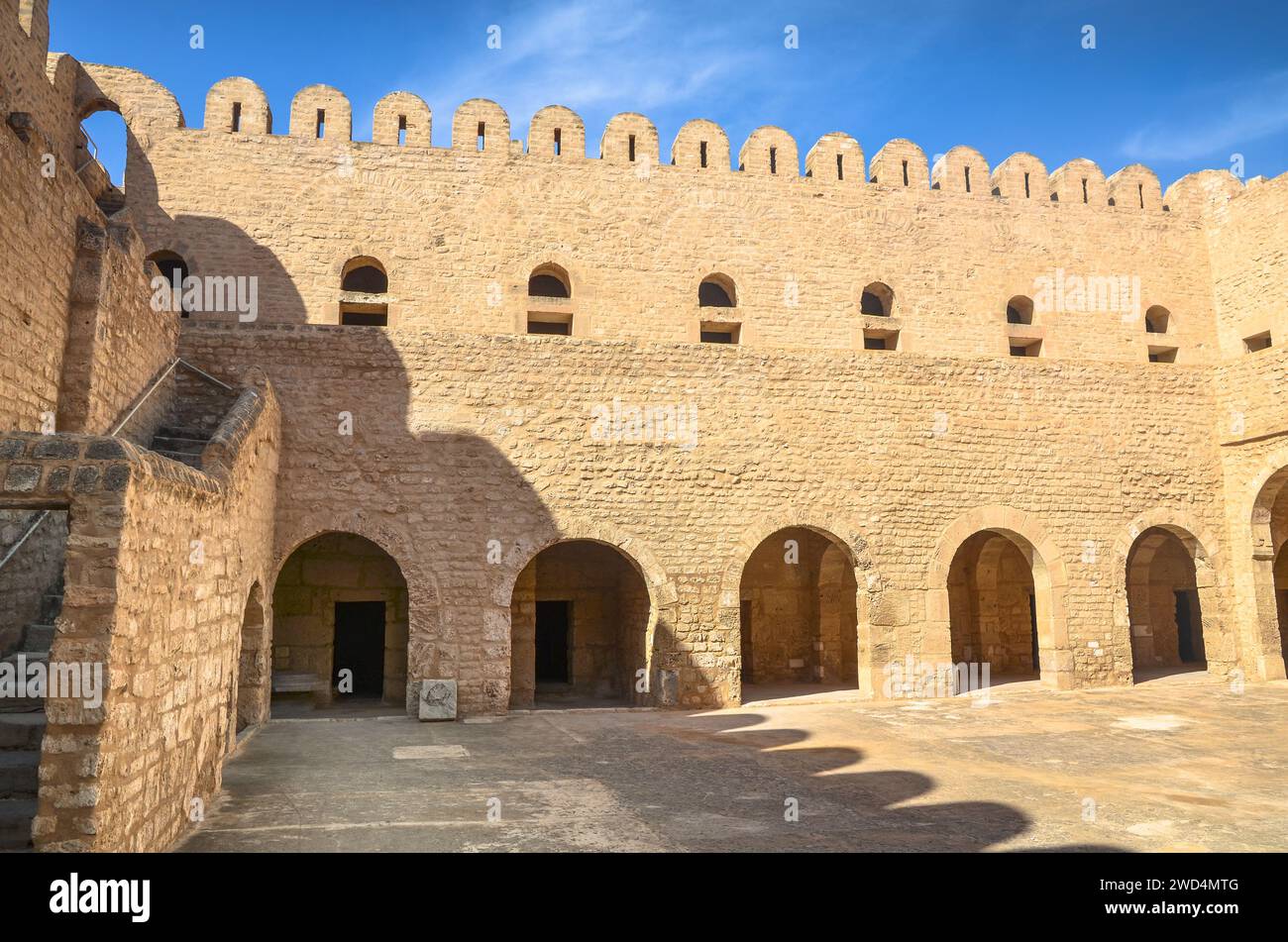 Le Ribat (forteresse) à l'intérieur de la médina médiévale de Sousse, Tunisie. Banque D'Images