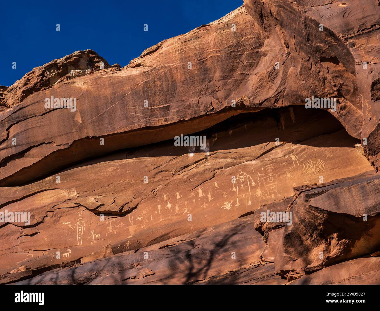 Pétroglyphes, Sand Island Campground, Bluff, Utah. Banque D'Images