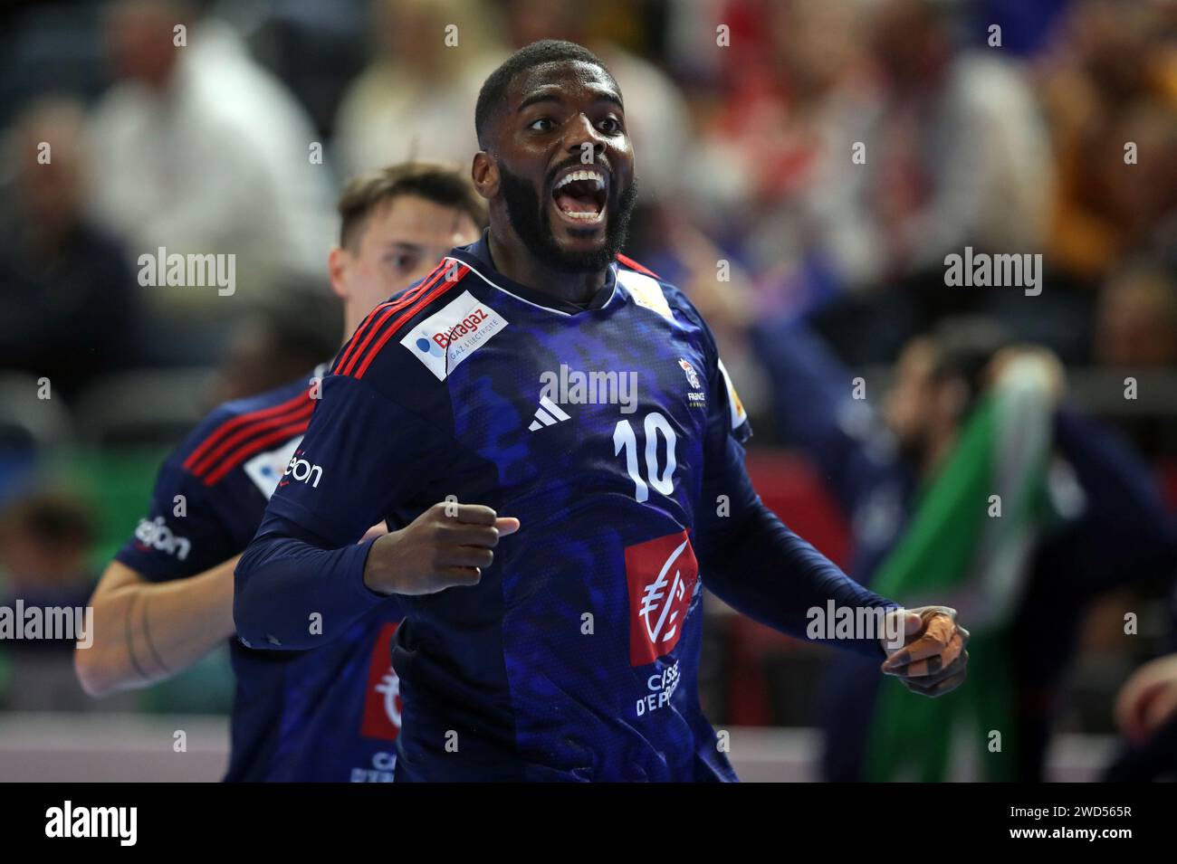 Dika Mem #10 de France France vs Croatie EHF Mens Handball EURO 2024 Mainround à Cologne 18.01.2024 Lanxess Arena © diebilderwelt / Alamy stock Banque D'Images