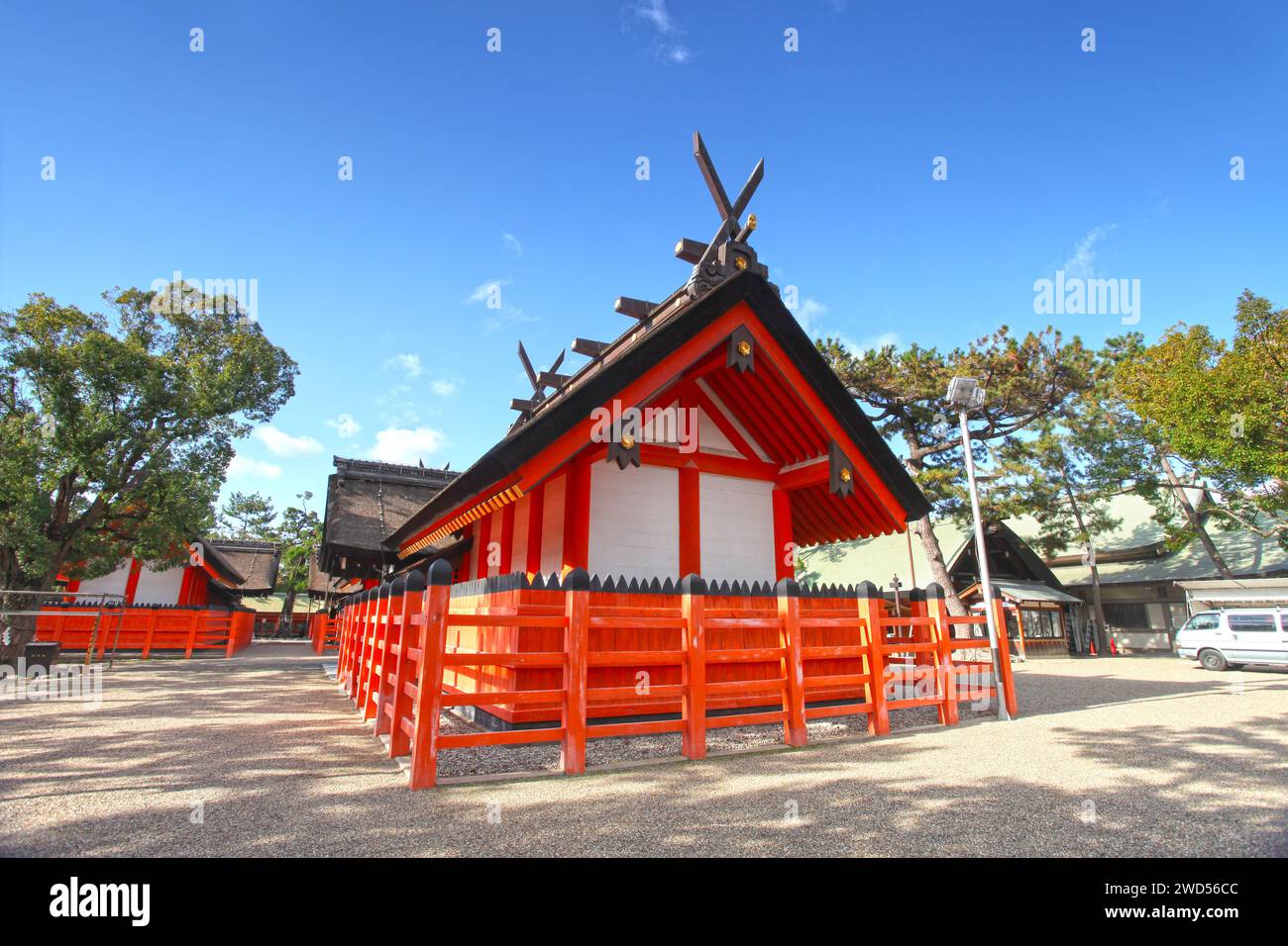 Sanctuaire Sumiyoshi Taisha ou Sumiyoshi Taisha à Osaka, Japon. Banque D'Images