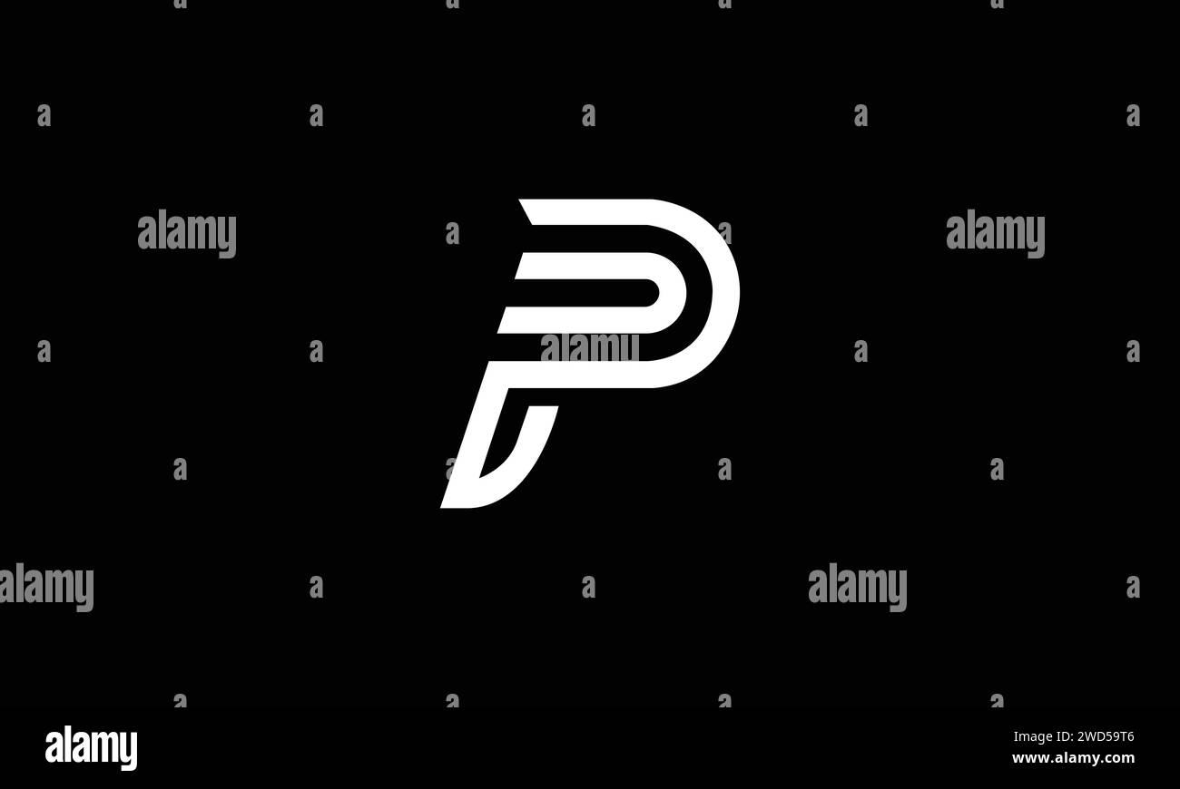 Conception moderne de lettre pp ou p logo Illustration de Vecteur
