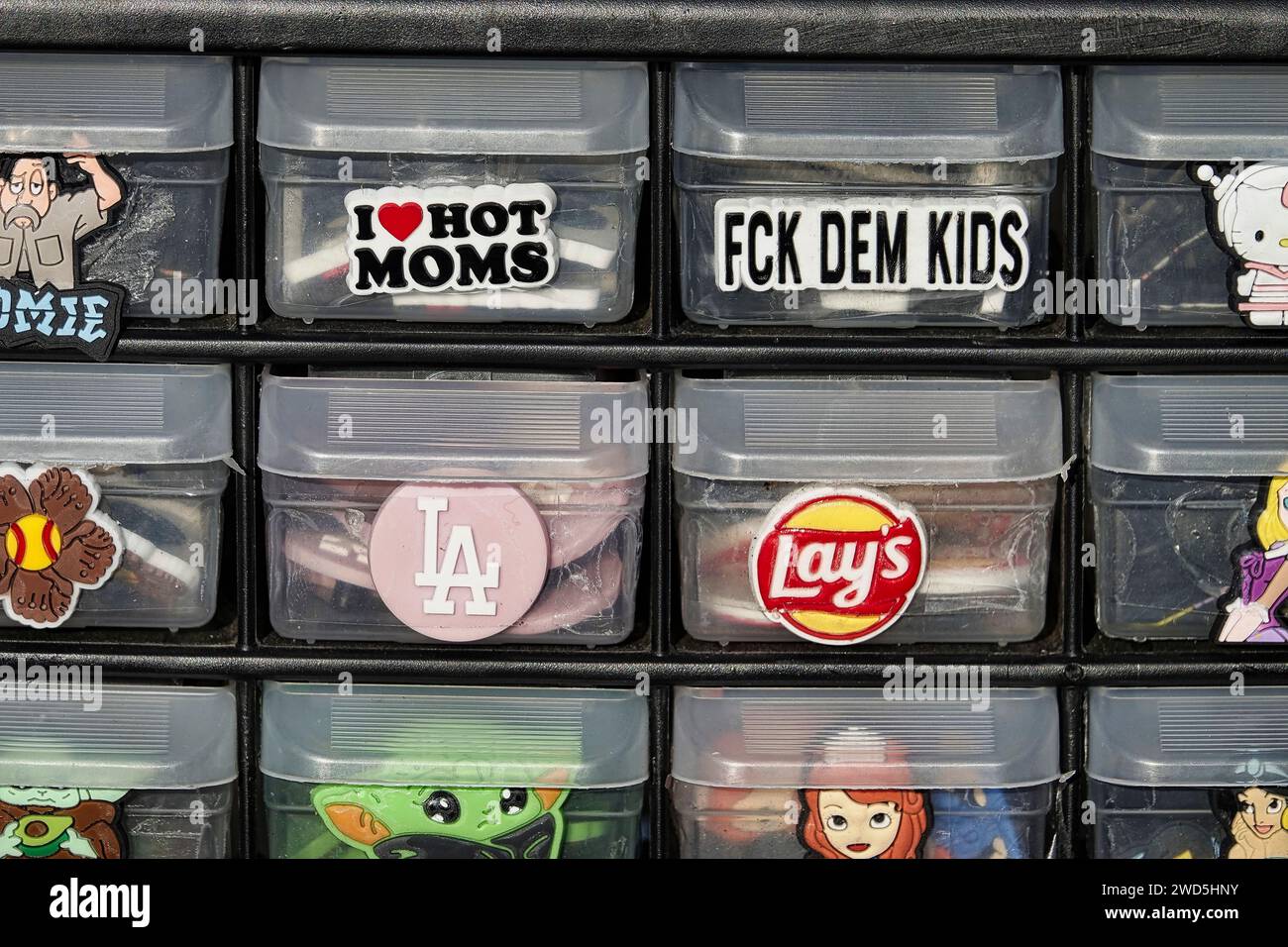 Autocollants de pare-chocs de voiture en vente en Amérique. Certains peuvent avoir une double signification ! Banque D'Images