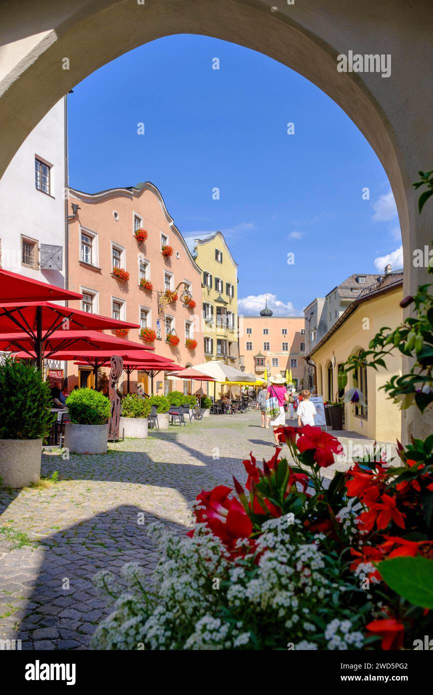 Place de la ville haute, Hall au Tyrol, Inntal, Tyrol, Autriche Banque D'Images