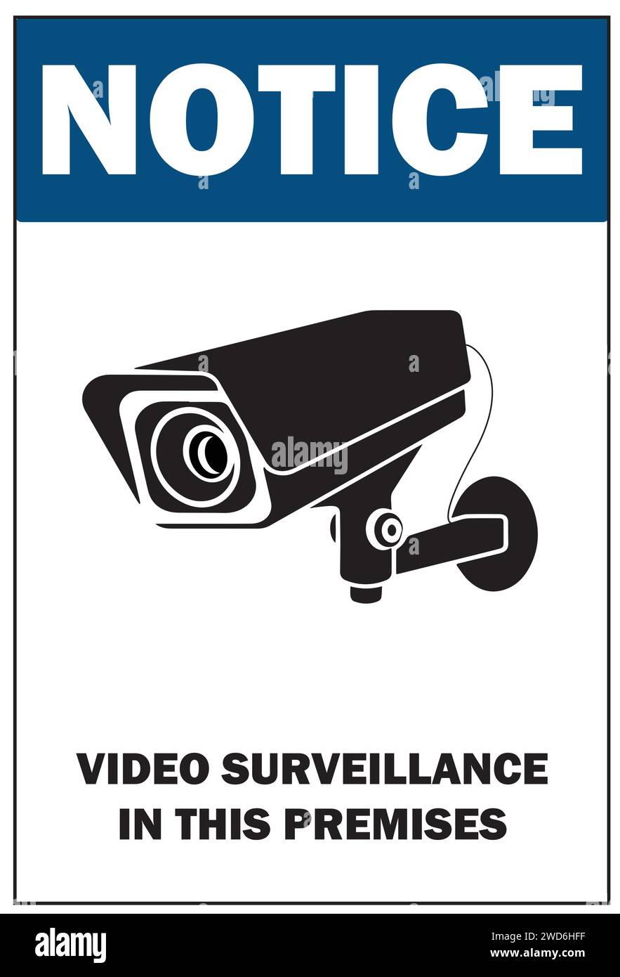 Notez la vidéosurveillance ce local, signe d'avertissement de la vidéosurveillance Illustration de Vecteur