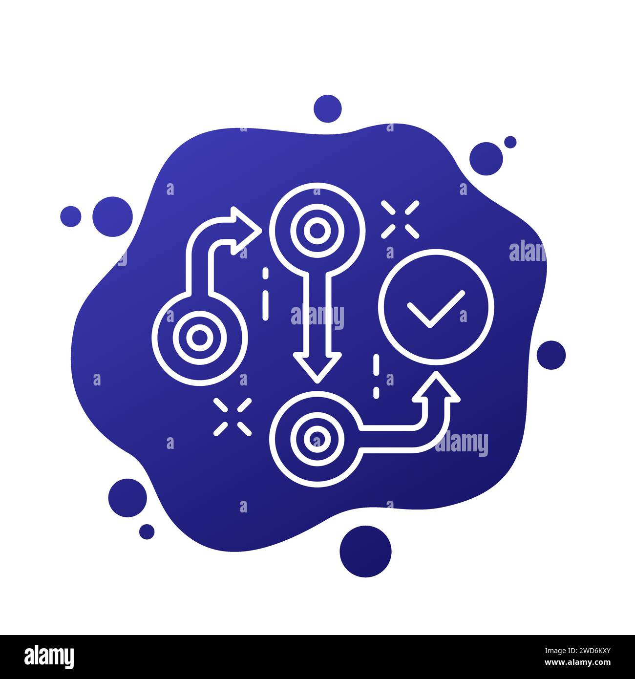 Icône de ligne de méthodologie pour le Web et les applications Illustration de Vecteur