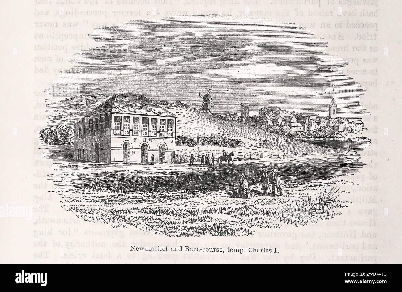 « NEWMARKET ET COURSE, TEMP. CHARLES II. » - Image tirée de 'l'histoire populaire de l'Angleterre : une histoire illustrée de la société et du gouvernement de la première période à notre OwnTimes par Charles KNIGHT - Londres. Bradbury et Evans. 1856-1862 Banque D'Images