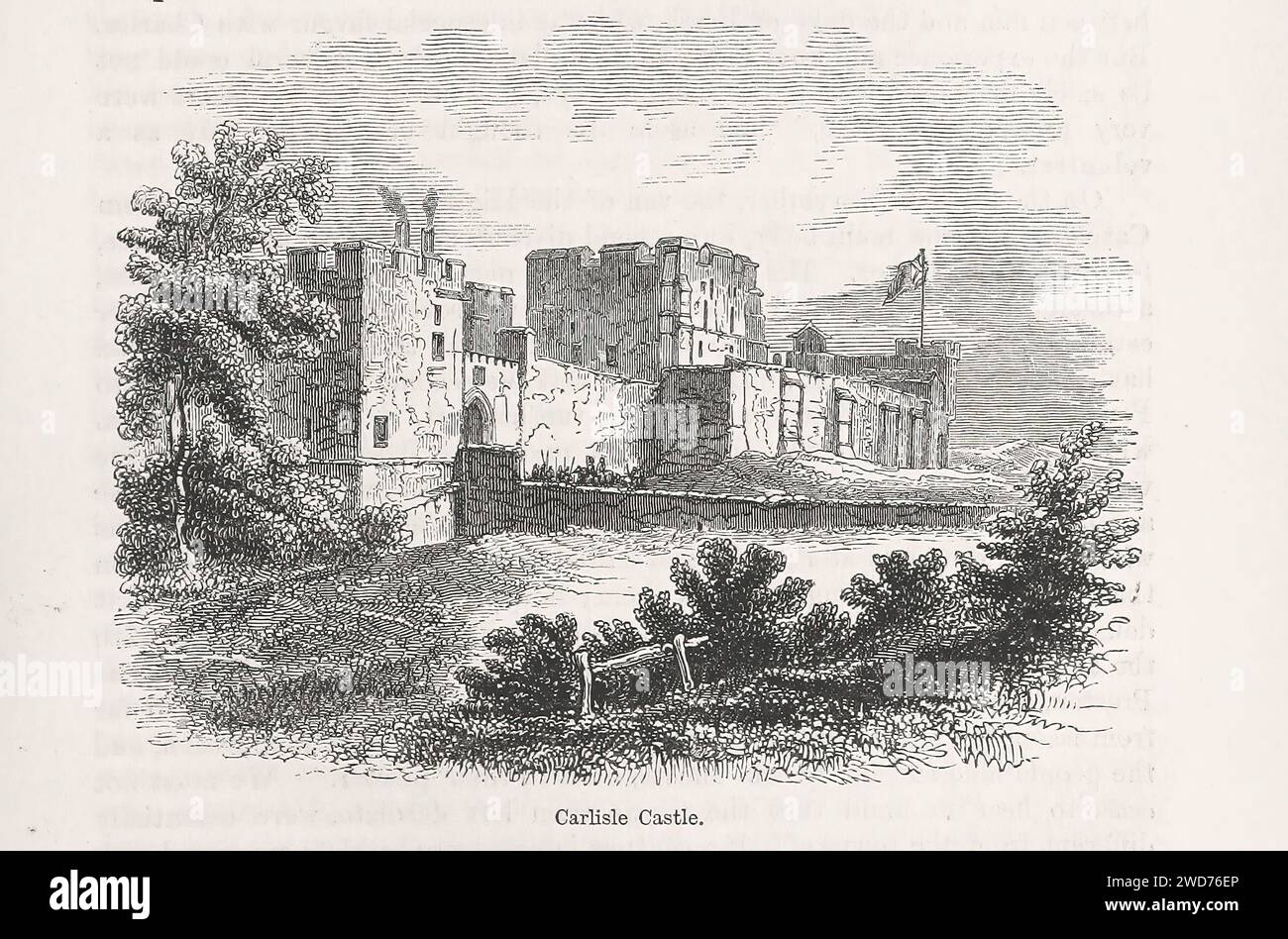 CHÂTEAU DE CARLISLE - image tirée de 'l'Histoire populaire de l'Angleterre : une histoire illustrée de la société et du gouvernement de la première période à notre OwnTimes par Charles KNIGHT - Londres. Bradbury et Evans. 1856-1862 Banque D'Images